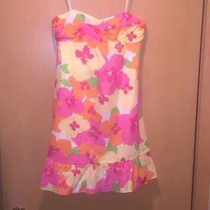 Lilly Pulitzer Strapless Silk Blend Dress Size 0
